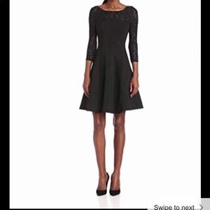 Tracy Reese Black Fit & Flare Neoprene Dress